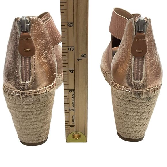Gentle Souls Kenneth Cole Charli Cross Elastic Wedge Sandals Rose Gold 7 Shoes - Picture 7 of 12